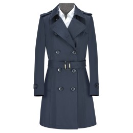 Order Women's Long Back Split Wind Jacket Design Double Breasted Eight Buttons Slim Waist Adjustable Belt Wind Jacket Garment Factory 197G 35% Cotton 65% Polyester FW1002 CHENSHANG SKJ055 Order Women's Long Back Split Wind Jacket Design Double Breasted Eight Buttons Slim Waist Adjustable Belt Wind Jacket Garment Factory 197G 35% Cotton 65% Polyester FW1002 CHENSHANG SKJ055